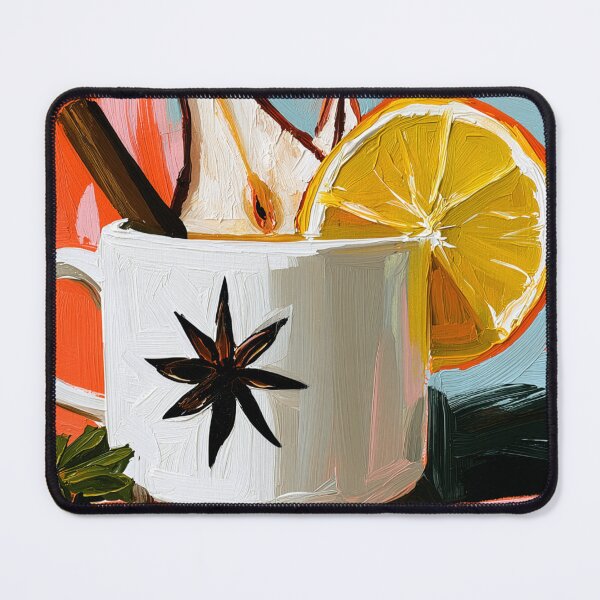 Item preview, Embrace Cozy Coffee Moments with Lemon, Cinnamon, and Star Anise in Bold Abstract Colors designed and sold by OlfactoART Studio.