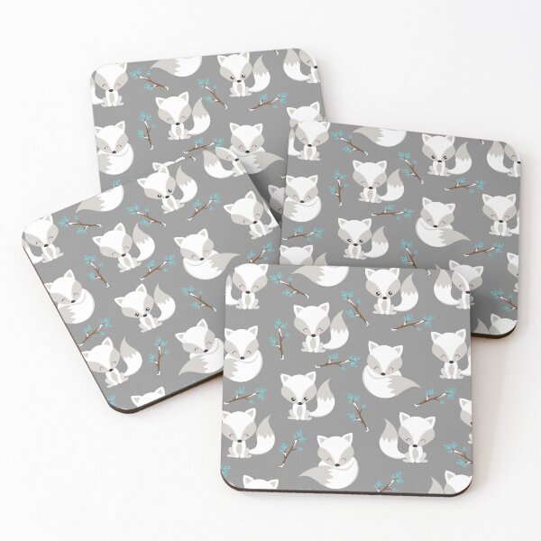 Item preview, ARCTIC FOXES ON GREY designed and sold by magicdreams.