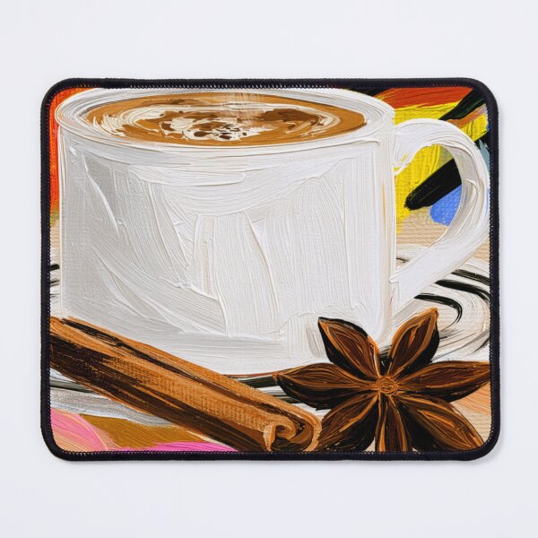 Item preview, Savor the Warmth of Steaming Coffee with Cinnamon and Star Anise in Bold Abstract Colors designed and sold by OlfactoART Studio.