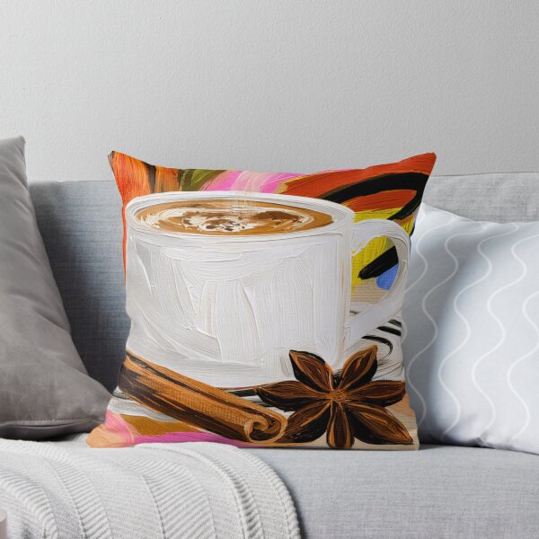 Item preview, Savor the Warmth of Steaming Coffee with Cinnamon and Star Anise in Bold Abstract Colors designed and sold by OlfactoART Studio.