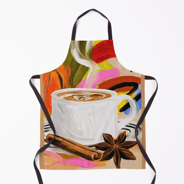 Item preview, Savor the Warmth of Steaming Coffee with Cinnamon and Star Anise in Bold Abstract Colors designed and sold by OlfactoART Studio.