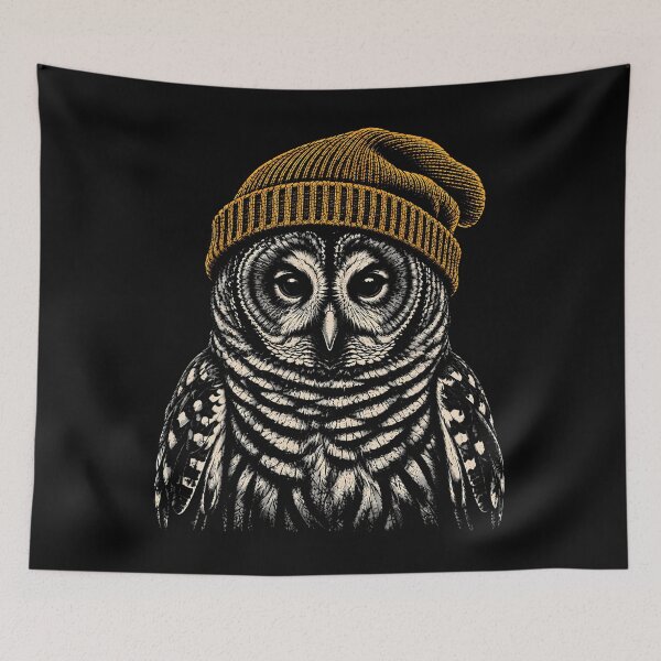 Item preview, Owl In Beanie Hat designed and sold by Alzasshop.