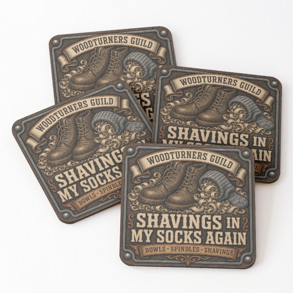 Item preview, Shavings In My Socks Again Woodturner Humor Badge designed and sold by BoosterShop.