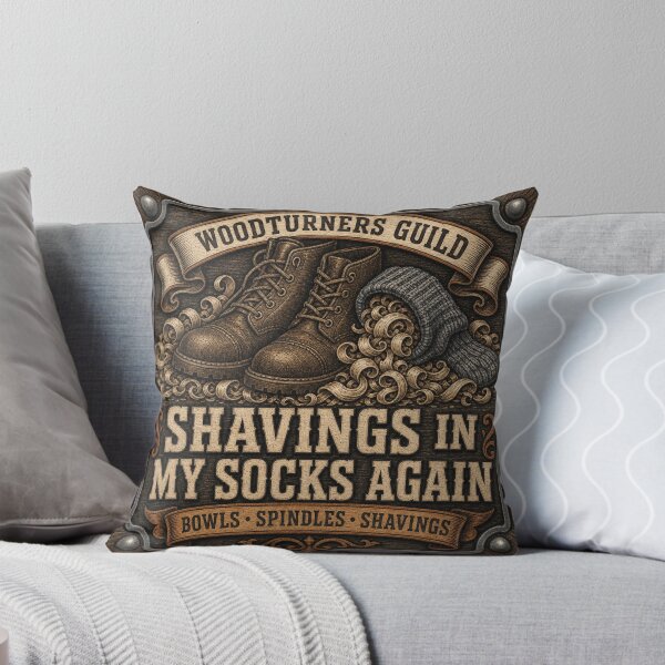 Item preview, Shavings In My Socks Again Woodturner Humor Badge designed and sold by BoosterShop.