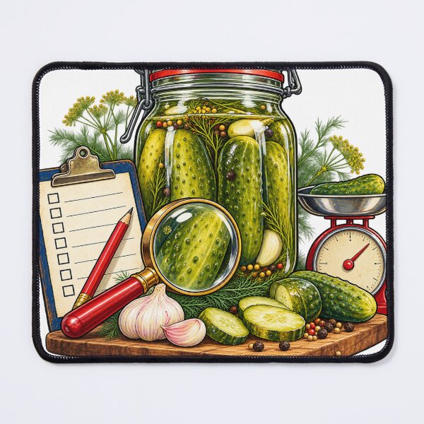 Item preview, Pickle Jar Quality Control Desk – Pickling Illustration designed and sold by Xnuery.