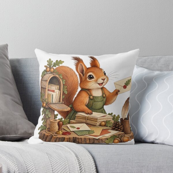 Item preview, Squirrel Running a Forest Post Office – Snail Mail Illustration designed and sold by Xnuery.