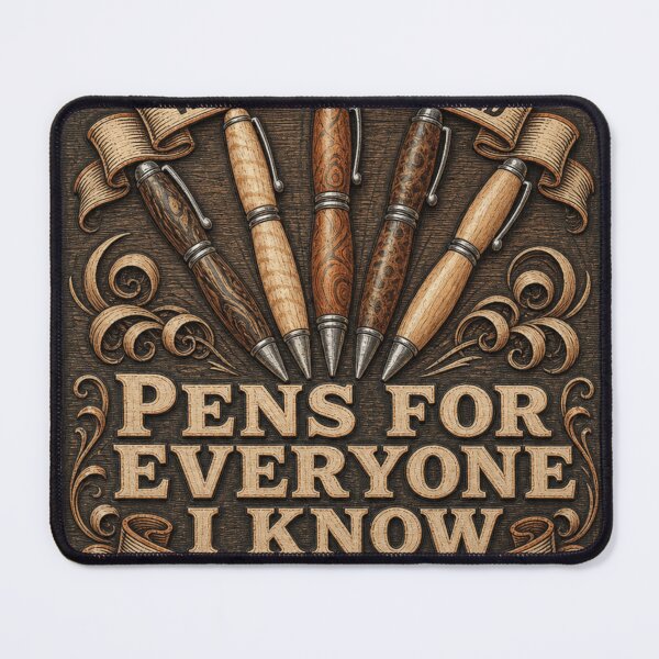 Item preview, Pens For Everyone I Know Pen Turning Badge designed and sold by BoosterShop.