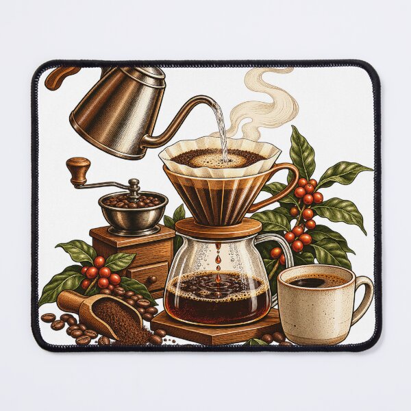 Item preview, Extraction Stream Through a Cup – Home Barista Illustration designed and sold by Xnuery.