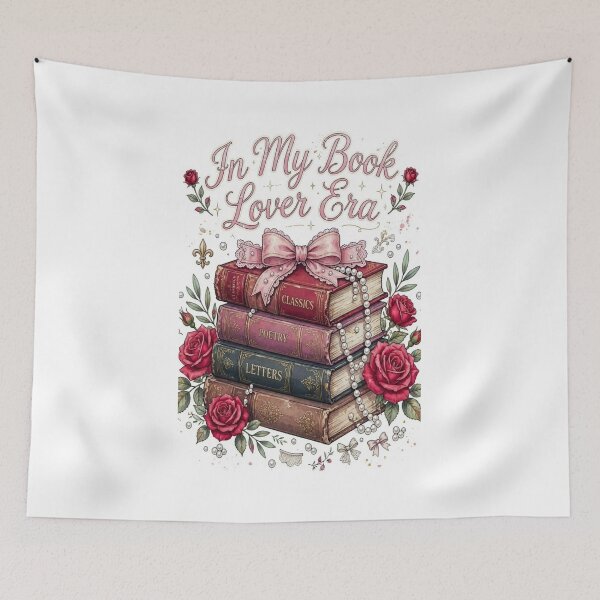 Item preview, In My Book Lover Era Vintage Books Coquette Bow designed and sold by ChotipahArt.