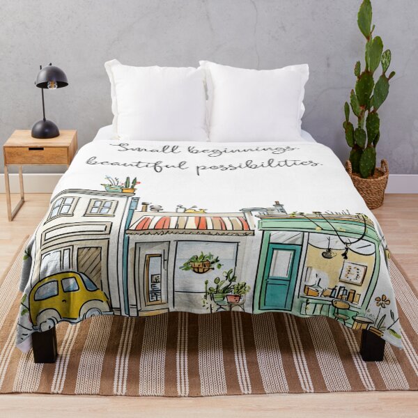 Item preview, Small Beginnings Beautiful Possibilities – New Business Opening Gift, Cute Watercolor Shop Illustration designed and sold by casualnature.