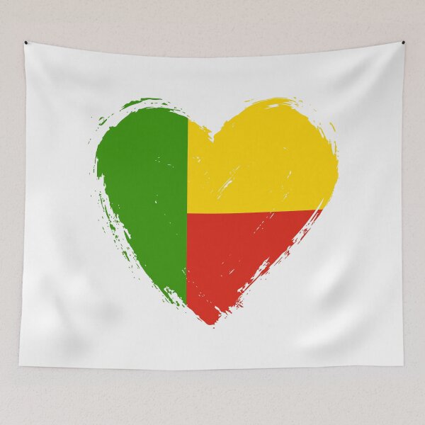 Item preview, Distressed Benin Flag Heart BJ designed and sold by shitpostee.