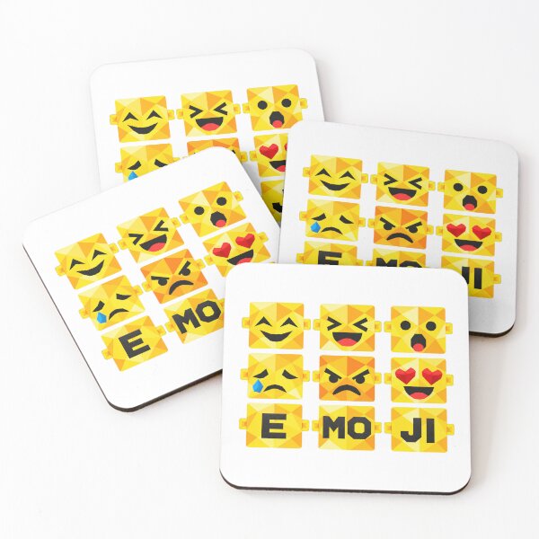 Item preview, Square emojis with crystal-style ears designed and sold by danart7.