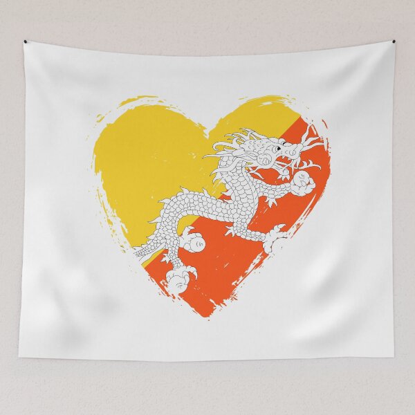 Item preview, Distressed Bhutan Flag Heart BT designed and sold by shitpostee.