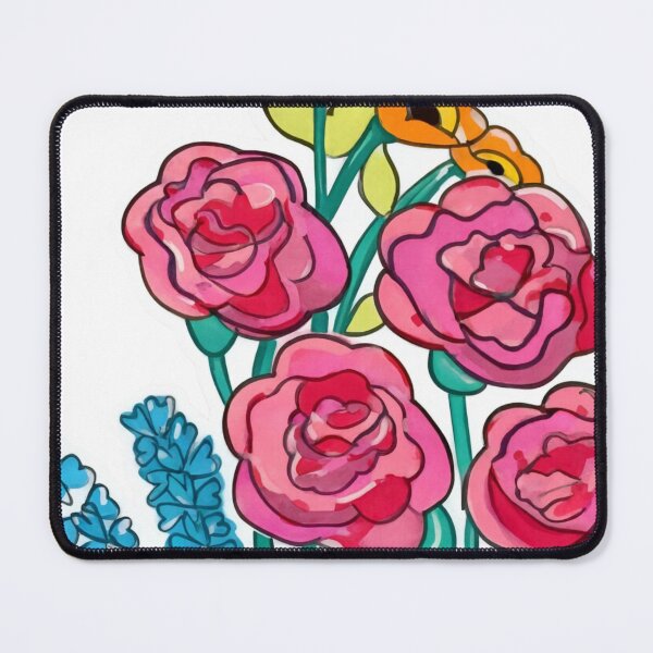 Item preview, Red roses and posy of flowers designed and sold by WildLadyWood.