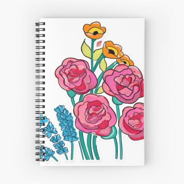 Item preview, Red roses and posy of flowers designed and sold by WildLadyWood.
