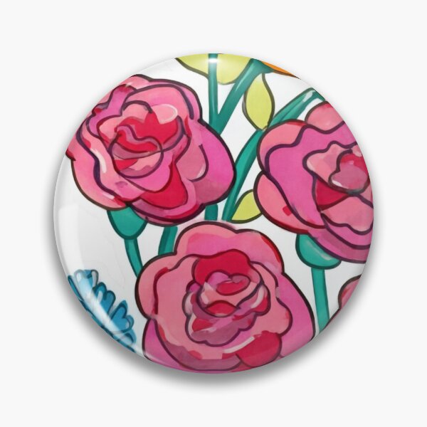 Item preview, Red roses and posy of flowers designed and sold by WildLadyWood.