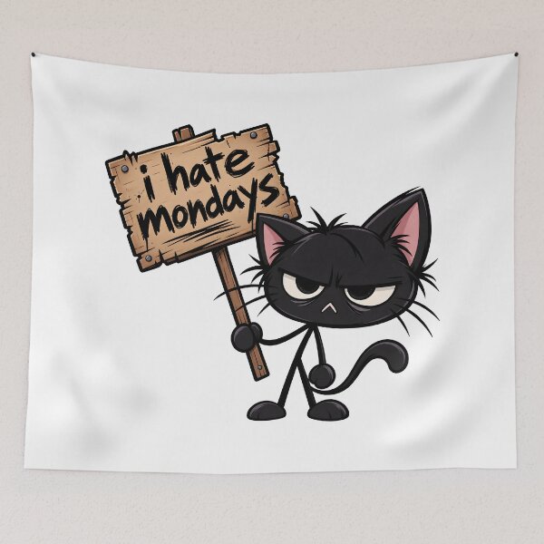 Item preview, I hate Mondays, kitty. designed and sold by QuixalArts.