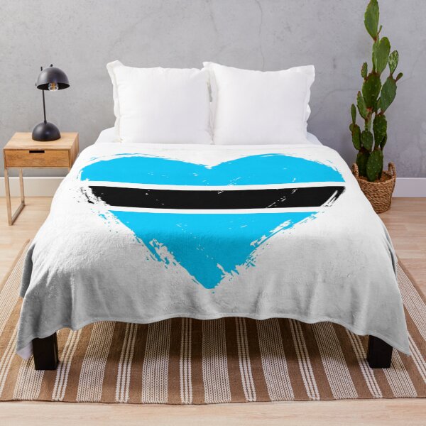 Item preview, Distressed Botswana Flag Heart BW designed and sold by shitpostee.