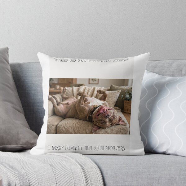 Item preview, This Is My Couch Now I Pay Rent In Cuddles — Funny Bully Breed Meme designed and sold by HOTTESTxTRENDS.