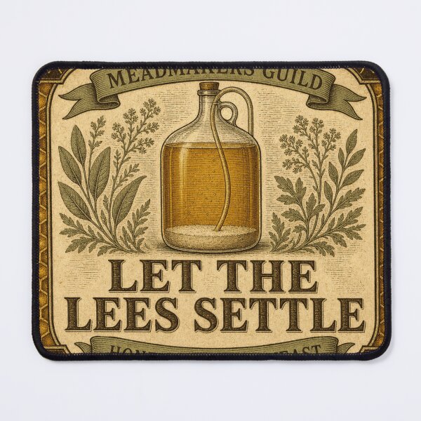 Item preview, Let The Lees Settle Mead Brewer Badge designed and sold by BoosterShop.