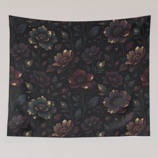 Item preview, Midnight Garden — Gilded Dark Floral Pattern designed and sold by Mia's Menagerie.