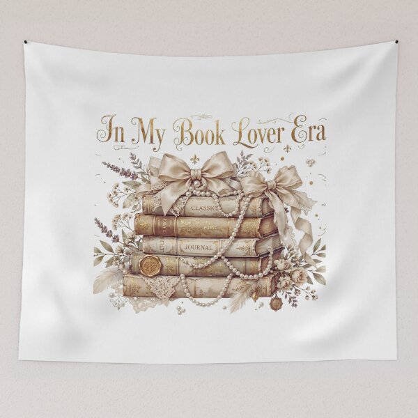 Item preview, In My Book Lover Era Beige Bow Cottagecore designed and sold by ChotipahArt.