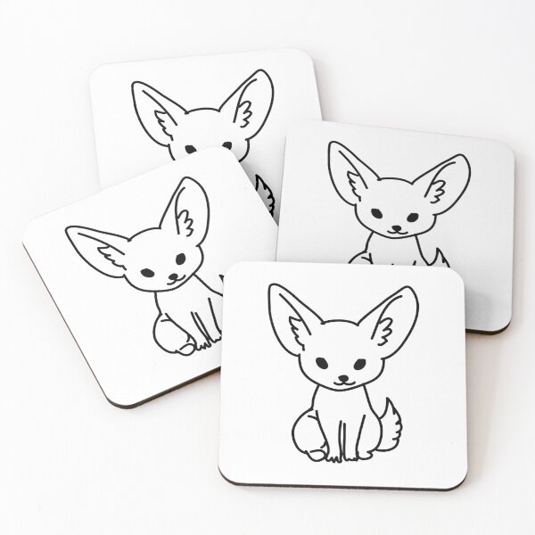Item preview, Fennec fox black and white designed and sold by fluffyfamcraft.