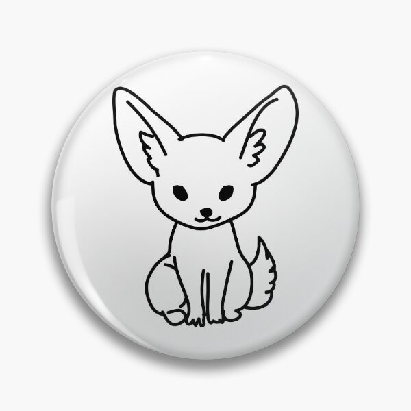 Item preview, Fennec fox black and white designed and sold by fluffyfamcraft.