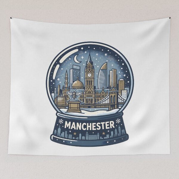 Item preview, Vintage Manchester Snow Globe Travel Badge designed and sold by k3rstman1.