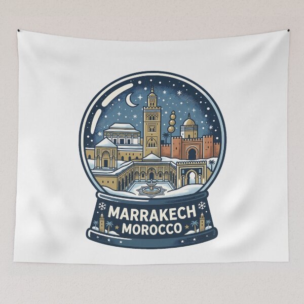 Item preview, Vintage Marrakech Snow Globe Travel Badge designed and sold by k3rstman1.