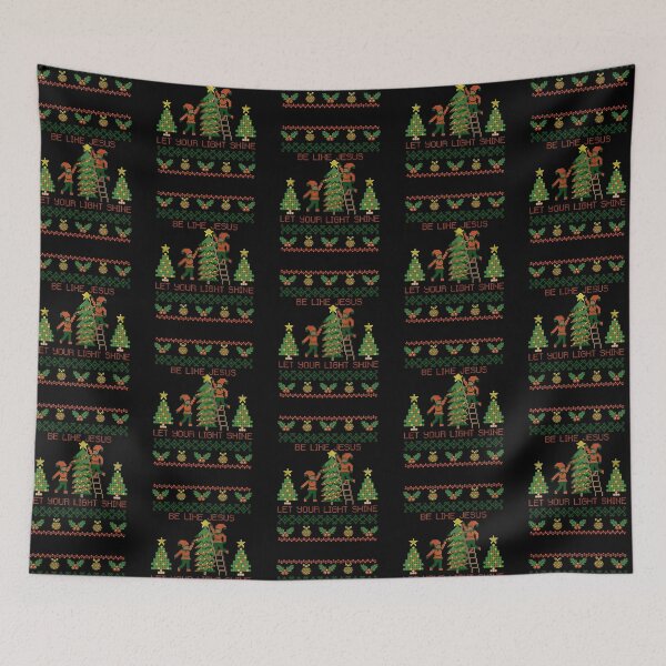 Item preview, Christian Ugly Sweater Christmas Elf Jesus Let Your Light Shine Religious Holiday Party designed and sold by Forevermore.