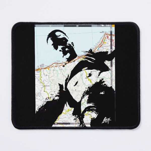Item preview, Black Guy Sticking Tongue Out Map Art By NLMKArtStudio designed and sold by NLMKArtStudio.