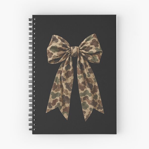Item preview, Woodland Camouflage Bow with Long Ribbon Tails designed and sold by Quirky Cotton Collective.