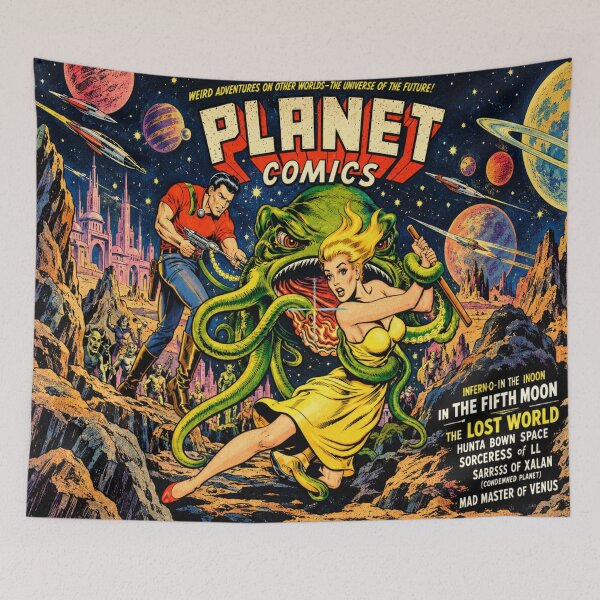 Item preview, Vintage Sci Fi Comic Retro Space Monster Cover for Pulp Comic Fans designed and sold by RickE.