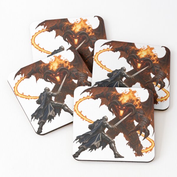 Item preview, This is a design of a knight fighting a Balrog. designed and sold by RBBeachDesigns.