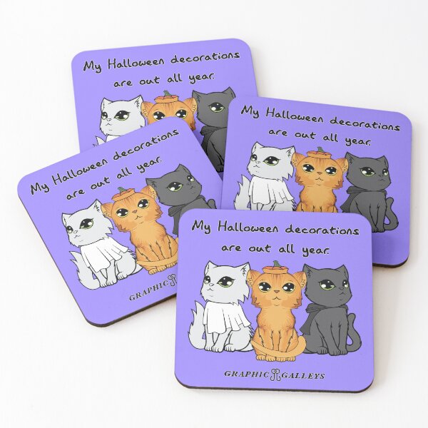 Item preview, My Halloween Decorations are out all year 3 adorable cats designed and sold by Graphic-Galleys.