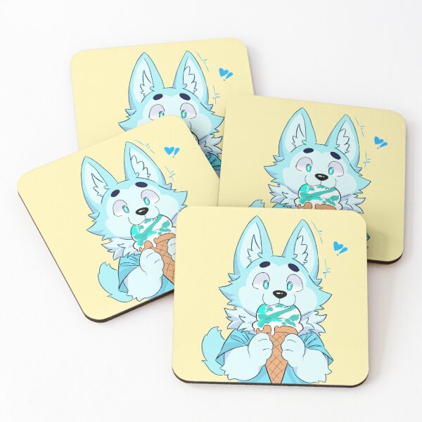 Item preview, Cute Blue Wolf Eating Ice Cream designed and sold by Zumytox.