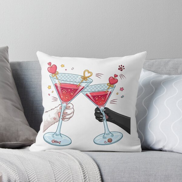 Item preview, Cat Friends Cheers Toasting Cocktail Glasses Cat Mom Besties designed and sold by Retro Whiskers.