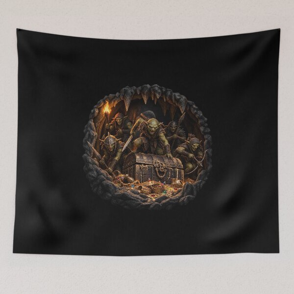 Item preview, This is a fantasy design of goblins guarding a treasure chest designed and sold by RBBeachDesigns.
