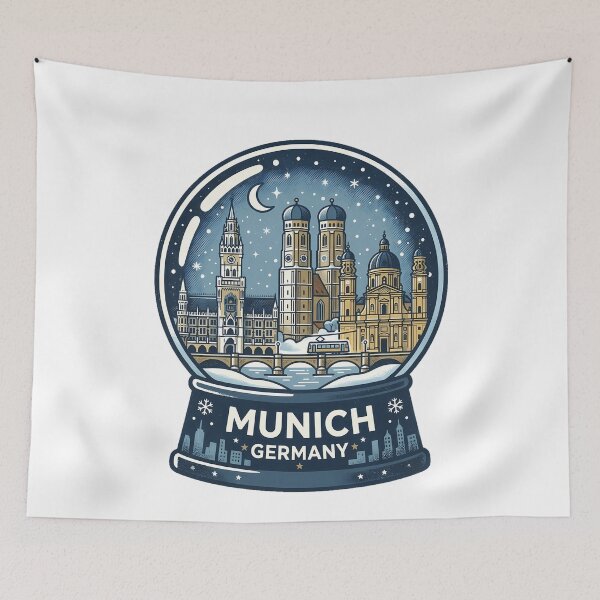 Item preview, Vintage Munich Snow Globe Travel Badge designed and sold by k3rstman1.