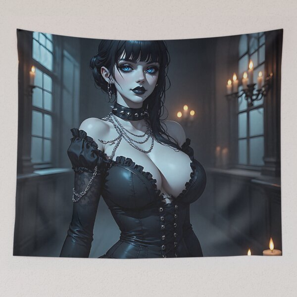 Item preview, Hot Halloween Anime Babe Goth Mommy Waifu Woman designed and sold by Your New Fixation.