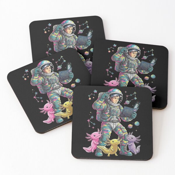 Item preview, Colorful Astronaut with Cute Axolotls Space Adventure designed and sold by MiALopezArt.