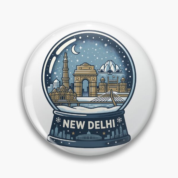 Item preview, Vintage New Delhi Snow Globe Travel Badge designed and sold by k3rstman1.