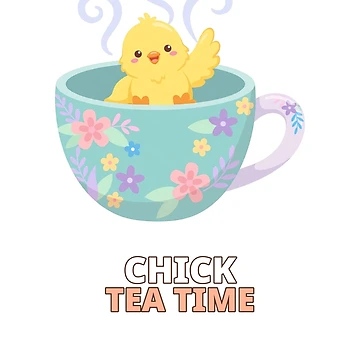 Artwork thumbnail, Chick Tea Time Easter Spring by ThreeFlyingAces