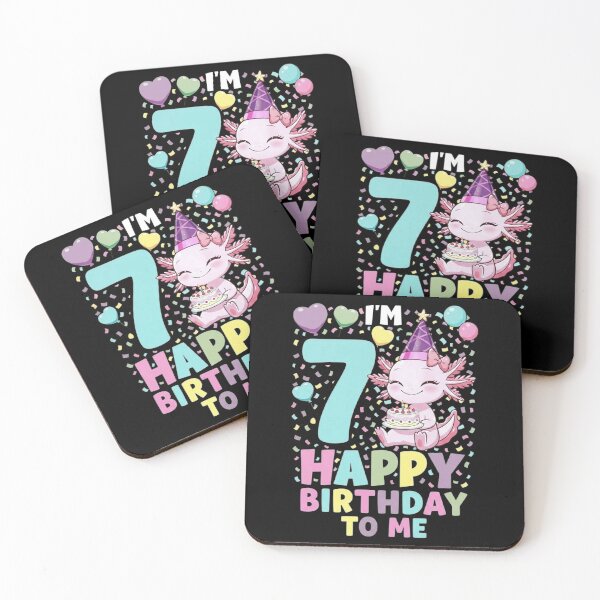 Item preview, I’m 7 Happy Birthday to Me Cute Axolotl Party Design designed and sold by MiALopezArt.