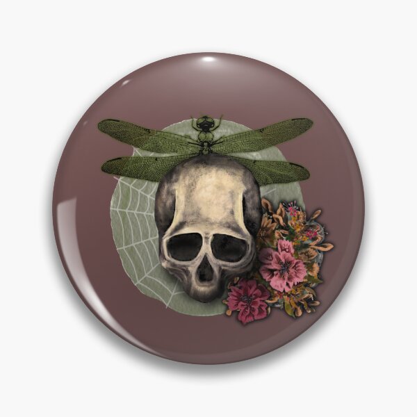 Item preview, Gothic Skull Dragonfly Botanical Art designed and sold by ArtistsAtticWI.