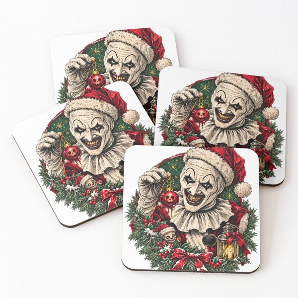 Item preview, Creepy Killer Clown Santa With Wreath Christmas Horror Graphic designed and sold by GardnerOConner.