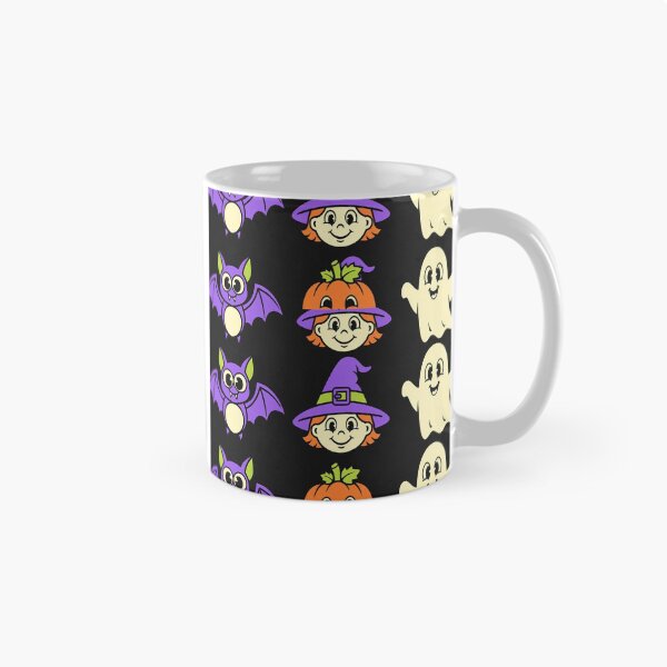 Item preview, Retro Halloween Friends Pattern – Vintage Cartoon Ghosts, Bats & Pumpkins designed and sold by Funky Mobile Studio.