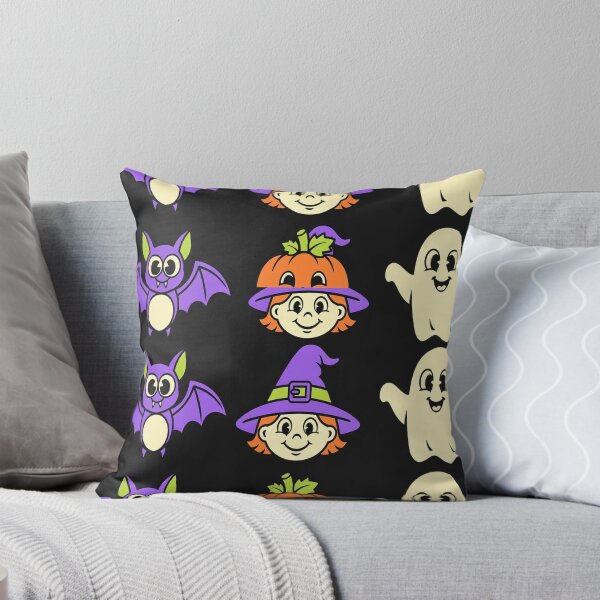 Item preview, Retro Halloween Friends Pattern – Vintage Cartoon Ghosts, Bats & Pumpkins designed and sold by Funky Mobile Studio.