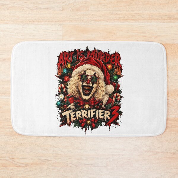Item preview, Evil Clown Santa Star Glasses Christmas Horror Wreath Graphic designed and sold by GardnerOConner.